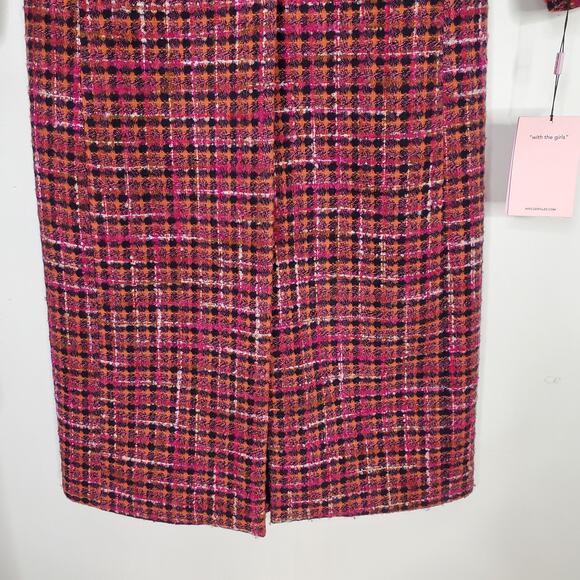 Avec Les Filles Single Breasted Tweed Maxi Coat Boucle Long Tweed Size Small New - Picture 9 of 14